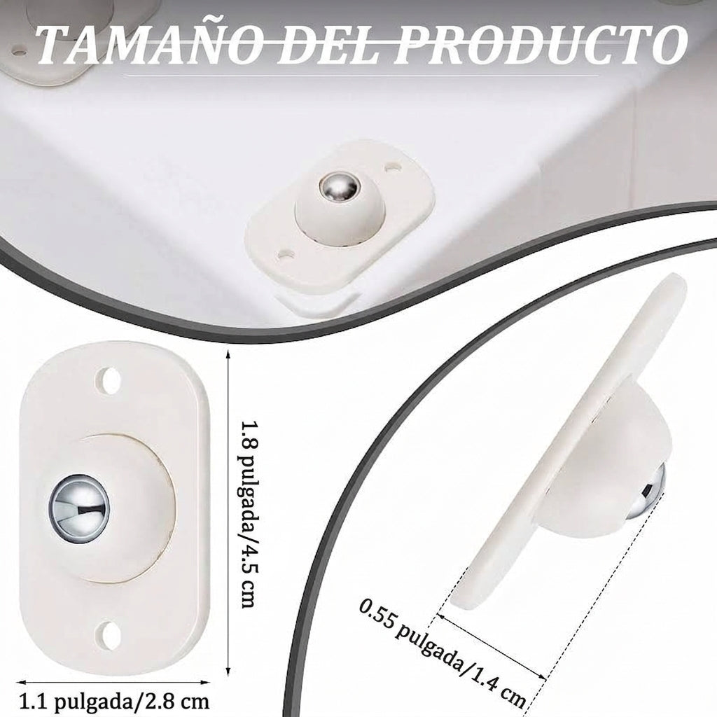 Rueda Universal Autoadhesiva 360°, bola de acero inoxidable. Mueve lo que quieras.